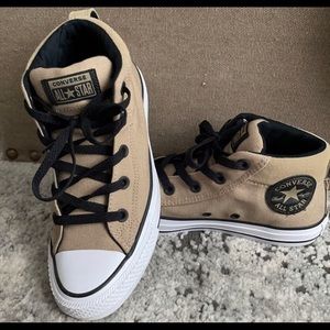 Custom Tan Converse Mid-Tops